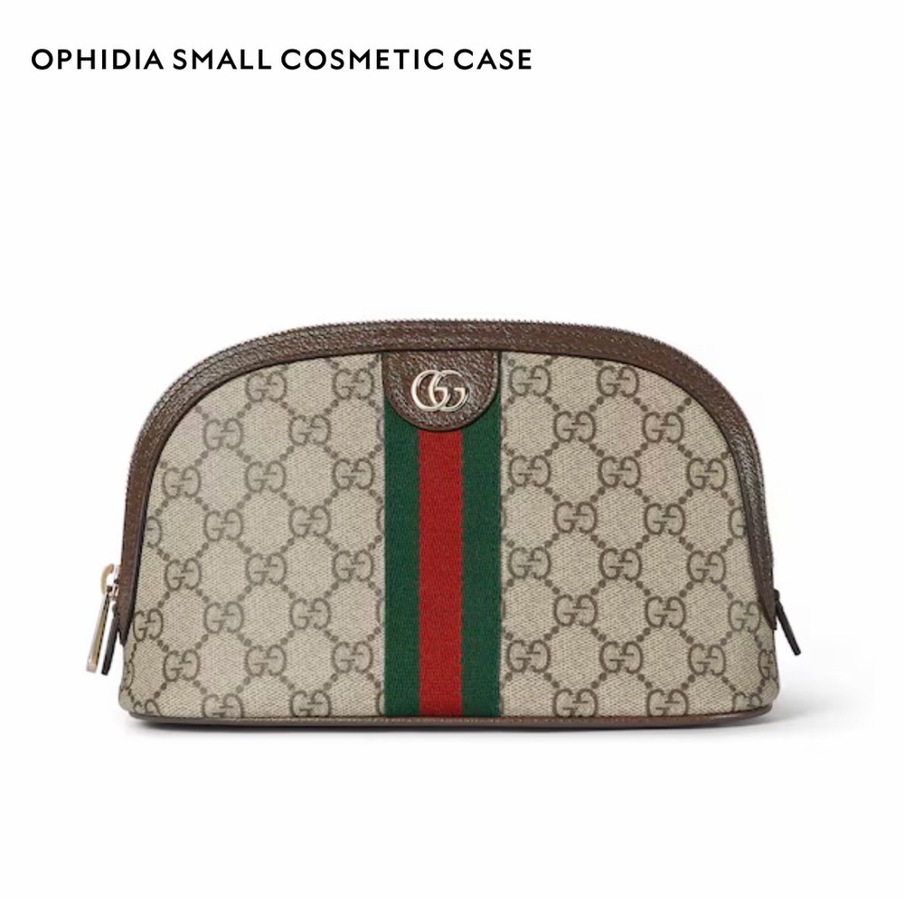 Gucci Beige and Brown GG Cosmetic Case